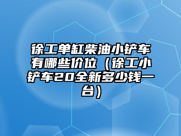 徐工單缸柴油小鏟車有哪些價位（徐工小鏟車20全新多少錢一臺）