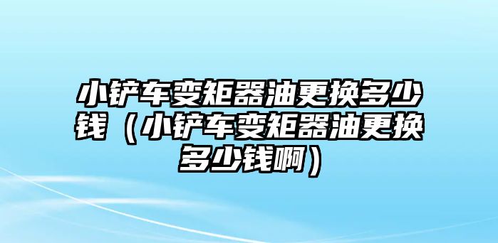 小鏟車變矩器油更換多少錢（小鏟車變矩器油更換多少錢啊）