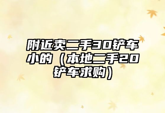 附近賣二手30鏟車小的（本地二手20鏟車求購）