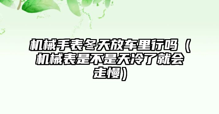 機(jī)械手表冬天放車?yán)镄袉幔C(jī)械表是不是天冷了就會走慢）