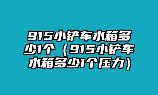 915小鏟車水箱多少1個（915小鏟車水箱多少1個壓力）