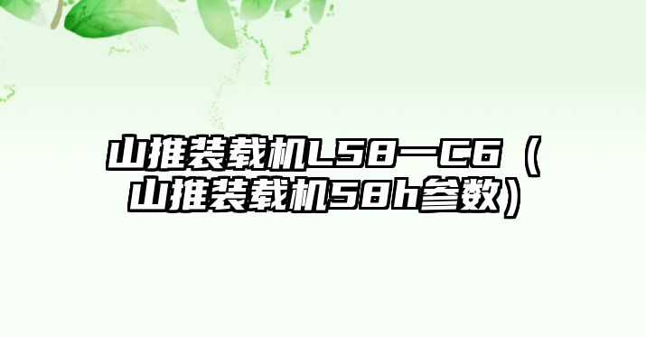 山推裝載機L58一C6（山推裝載機58h參數）