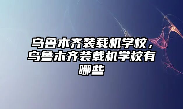 烏魯木齊裝載機學校，烏魯木齊裝載機學校有哪些