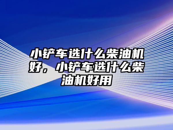 小鏟車選什么柴油機好，小鏟車選什么柴油機好用