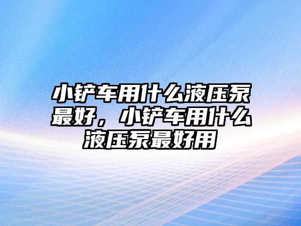 小鏟車用什么液壓泵最好，小鏟車用什么液壓泵最好用