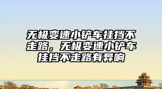 無極變速小鏟車掛擋不走路，無極變速小鏟車掛擋不走路有異響