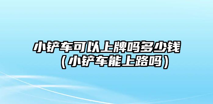 小鏟車可以上牌嗎多少錢（小鏟車能上路嗎）