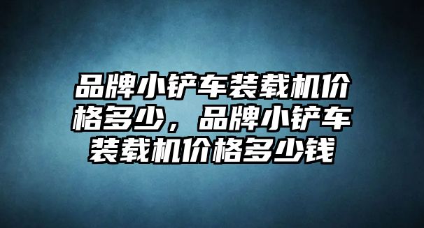 品牌小鏟車裝載機價格多少，品牌小鏟車裝載機價格多少錢