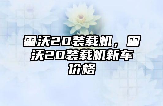 雷沃20裝載機，雷沃20裝載機新車價格