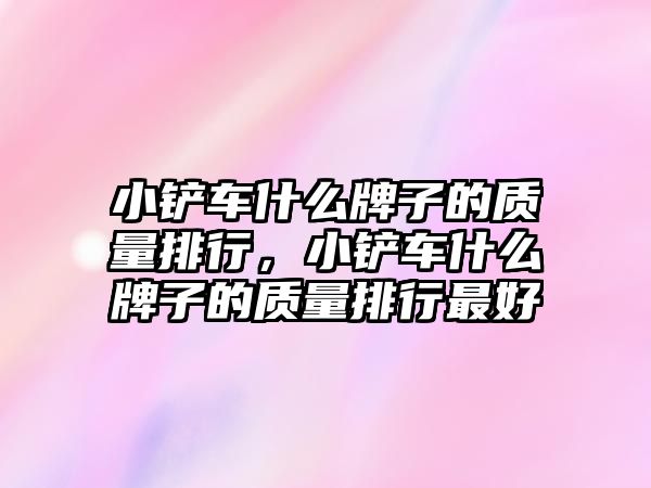 小鏟車什么牌子的質量排行，小鏟車什么牌子的質量排行最好