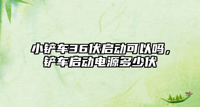 小鏟車36伏啟動可以嗎，鏟車啟動電源多少伏