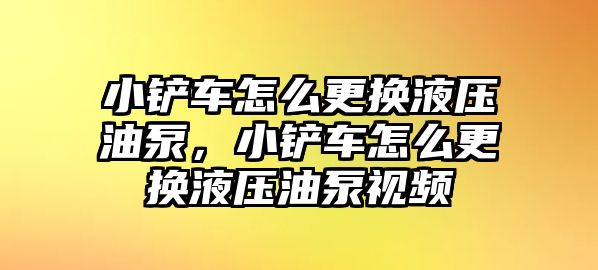 小鏟車怎么更換液壓油泵，小鏟車怎么更換液壓油泵視頻