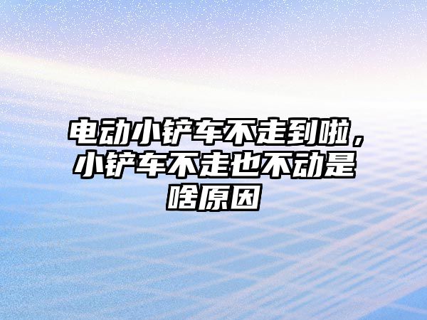 電動小鏟車不走到啦，小鏟車不走也不動是啥原因