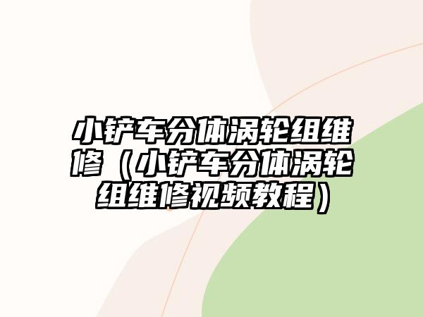 小鏟車分體渦輪組維修（小鏟車分體渦輪組維修視頻教程）