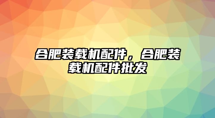 合肥裝載機配件，合肥裝載機配件批發