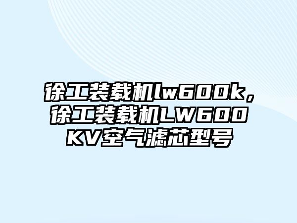 徐工裝載機lw600k，徐工裝載機LW600KV空氣濾芯型號