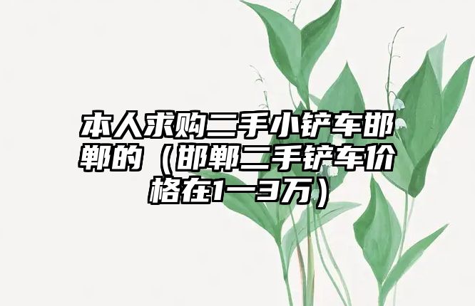 本人求購(gòu)二手小鏟車邯鄲的（邯鄲二手鏟車價(jià)格在1一3萬(wàn)）