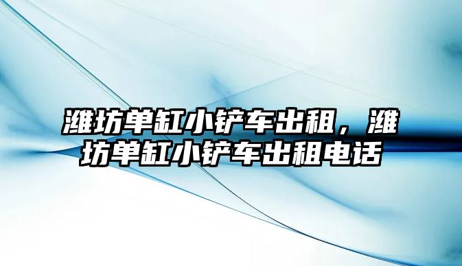 濰坊單缸小鏟車出租，濰坊單缸小鏟車出租電話