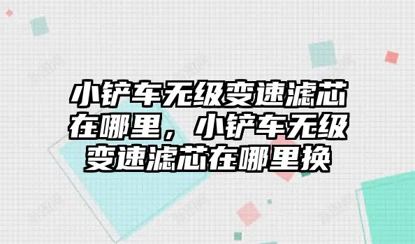 小鏟車無級變速濾芯在哪里，小鏟車無級變速濾芯在哪里換