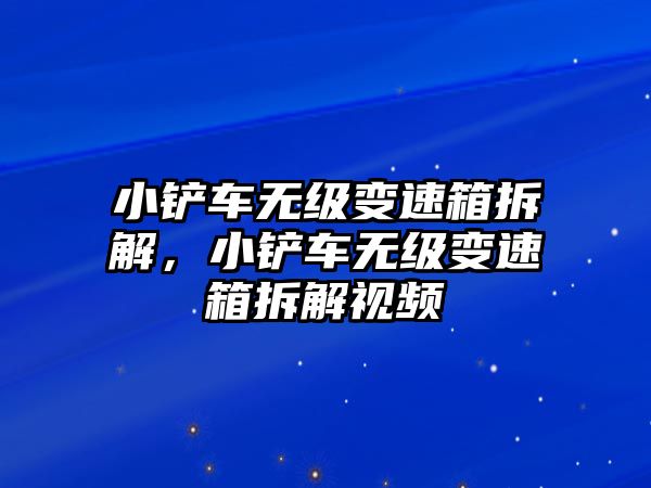 小鏟車無級變速箱拆解，小鏟車無級變速箱拆解視頻