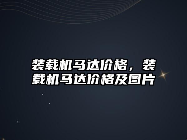 裝載機馬達價格，裝載機馬達價格及圖片