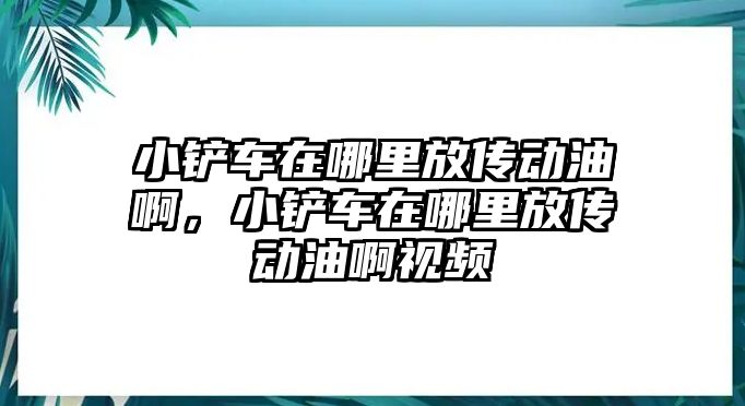 小鏟車在哪里放傳動油啊，小鏟車在哪里放傳動油啊視頻