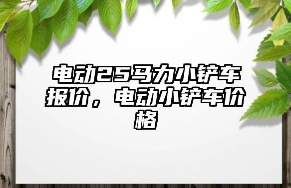 電動25馬力小鏟車報價，電動小鏟車價格