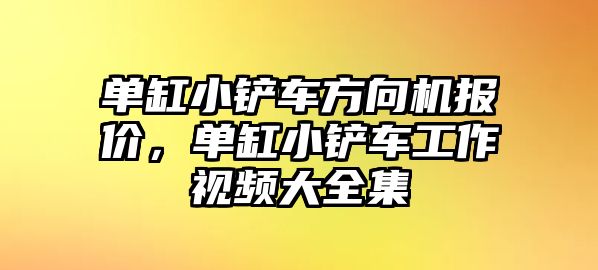 單缸小鏟車方向機報價，單缸小鏟車工作視頻大全集