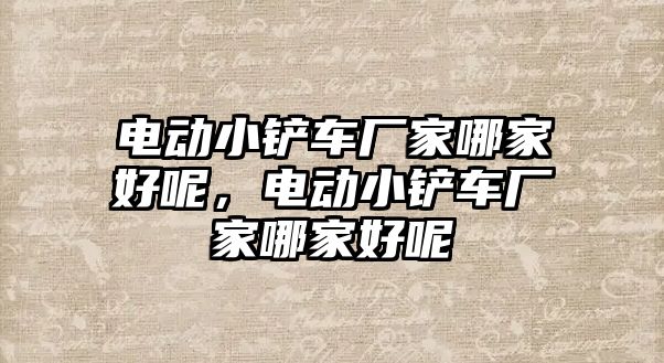 電動小鏟車廠家哪家好呢，電動小鏟車廠家哪家好呢