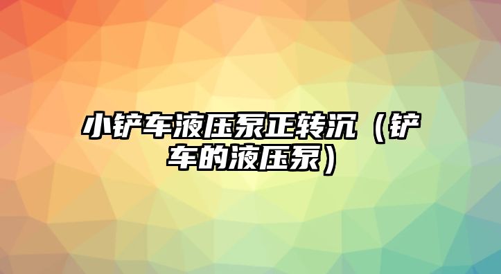 小鏟車液壓泵正轉沉（鏟車的液壓泵）