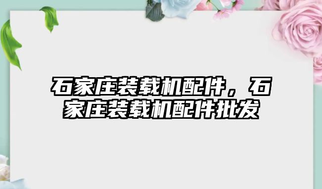 石家莊裝載機配件，石家莊裝載機配件批發