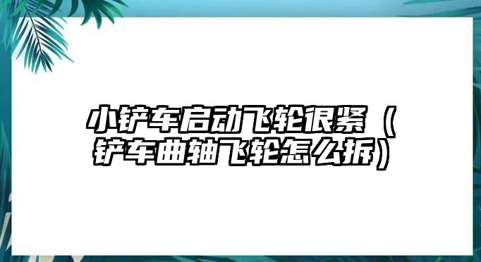 小鏟車啟動飛輪很緊（鏟車曲軸飛輪怎么拆）