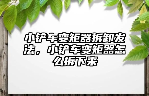 小鏟車變矩器拆卸發(fā)法，小鏟車變矩器怎么拆下來