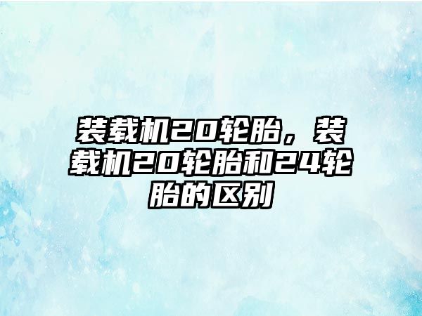 裝載機20輪胎，裝載機20輪胎和24輪胎的區別