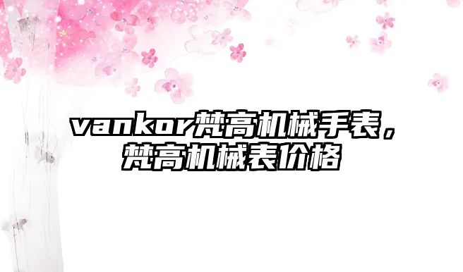 vankor梵高機械手表，梵高機械表價格