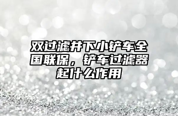 雙過濾井下小鏟車全國聯保，鏟車過濾器起什么作用