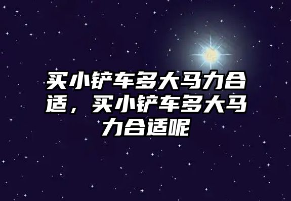 買小鏟車多大馬力合適，買小鏟車多大馬力合適呢