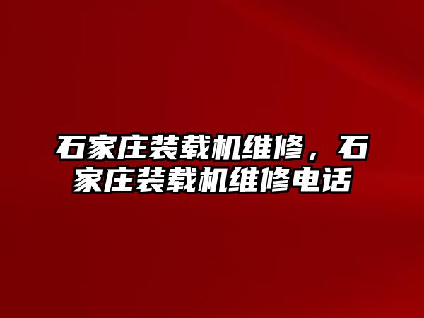 石家莊裝載機維修，石家莊裝載機維修電話