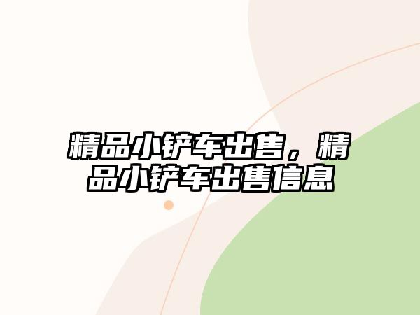 精品小鏟車出售，精品小鏟車出售信息