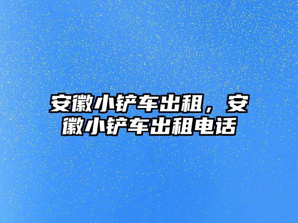 安徽小鏟車出租，安徽小鏟車出租電話