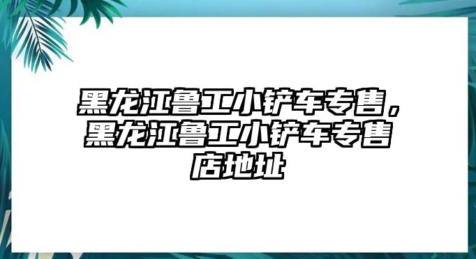 黑龍江魯工小鏟車專售，黑龍江魯工小鏟車專售店地址