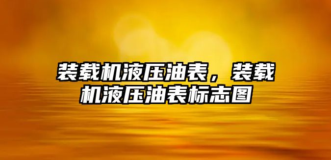 裝載機液壓油表，裝載機液壓油表標志圖