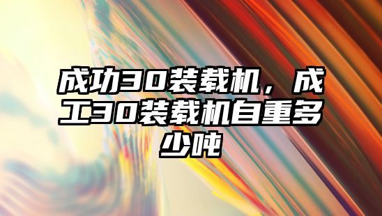 成功30裝載機，成工30裝載機自重多少噸