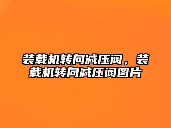 裝載機轉向減壓閥，裝載機轉向減壓閥圖片