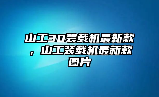 山工30裝載機最新款，山工裝載機最新款圖片