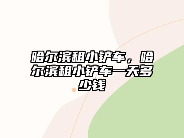 哈爾濱租小鏟車，哈爾濱租小鏟車一天多少錢