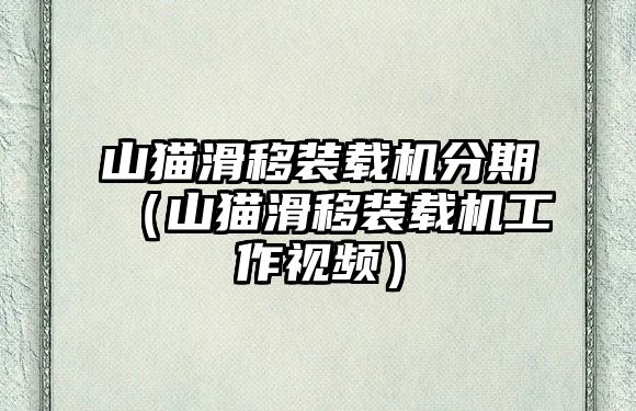 山貓滑移裝載機(jī)分期（山貓滑移裝載機(jī)工作視頻）