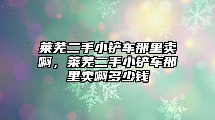 萊蕪二手小鏟車那里賣啊，萊蕪二手小鏟車那里賣啊多少錢