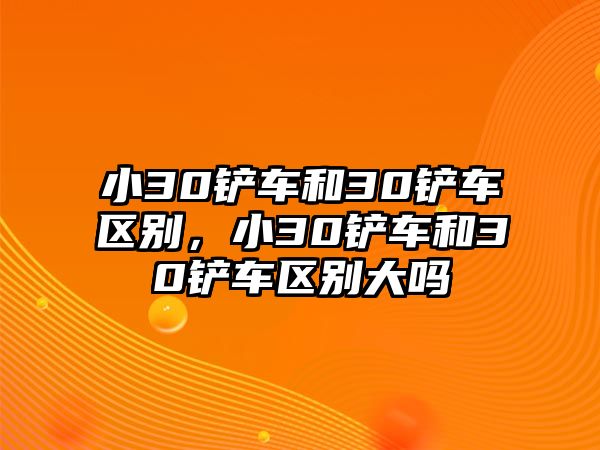 小30鏟車和30鏟車區別，小30鏟車和30鏟車區別大嗎