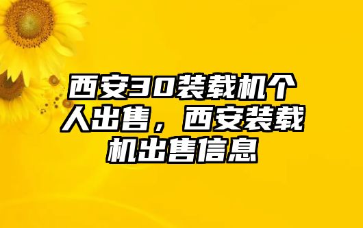 西安30裝載機個人出售，西安裝載機出售信息